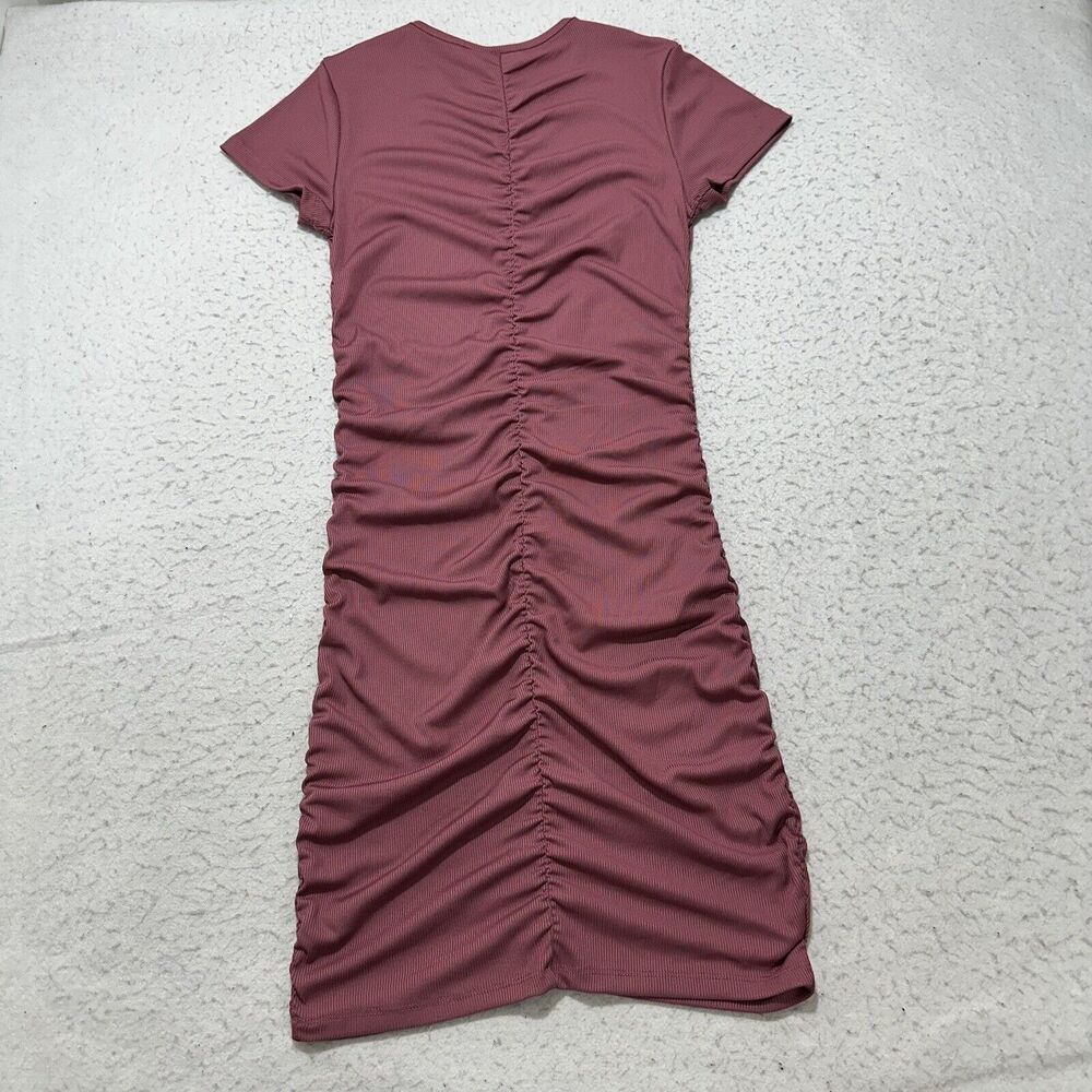 H&M Divided Womens Medium Pullover Purple Short Sleeve Ruched Mini Dress Stretch - Picture 10 of 12
